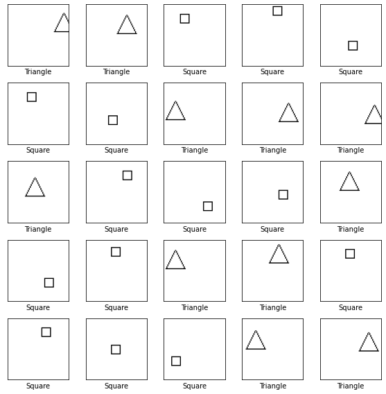 Samples squares and triangles